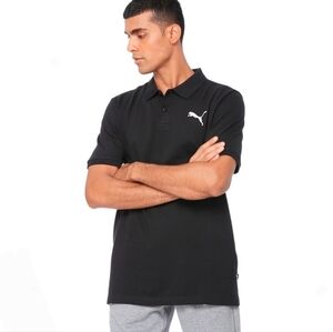 PUMA Short Sleeve Polo Shirt Men's Small Black Casual Athletic Sport